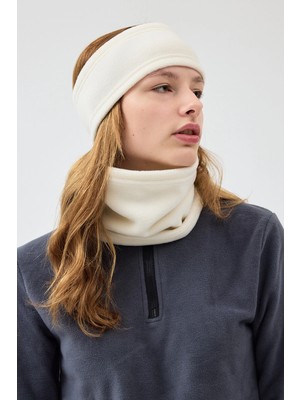 Butikgiz %100 Mikro Polar Esnek Çok Fonksiyonlu Boyunluk + Saç Bandı Kadın Kışlık Set
