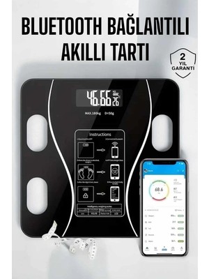 Hace Bazaar Akıllı Tartı Bluetooth Bağlantılı Yağ Ölçebilen Tartı Yeni Nesil