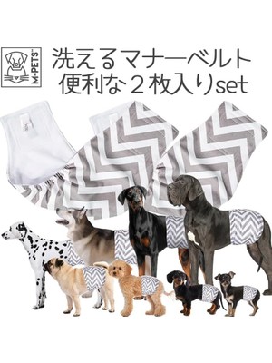 Str Store M-Pets Erkek Köpekler Için Yıkanabilir Külot 2'li (L)
