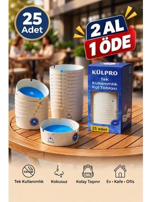 Str Store Külpro 25'li Tek Kullanımlık Jel Kül Tablası | Kokusuz, Taşınabilir, Hijyenik Küllük | Kamp, Kafe, Ofis, Araç ve Dış Mekan