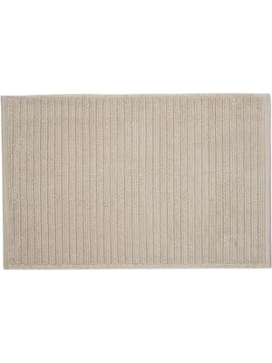 Pratik Ev Banyo Paspası, Ince Çizgili Pamuklu, 40 * 60 Cm, %100 Pamuk Kum Rengi 40 x 60