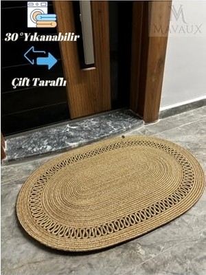 Pratik Ev Amsterdam Serisi Jüt, Desenli Kapı Önü, Paspas, Banyo Paspası, Balkon Paspası/hediyelik, Ev Eşyası Hasır 80 x 120