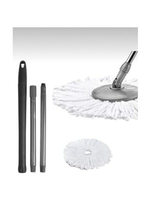 Pratik Ev Mikrofiber 360 Derece Döner Her Kovaya Uygun Yedek Sap Başlık Mikrofiber Mop