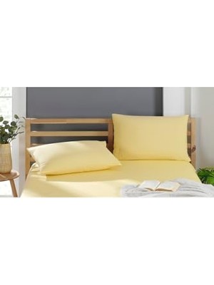 Pratik Ev 2 Adet Pamuklu Yastık Kılıfı 50 x 70 cm Sarı