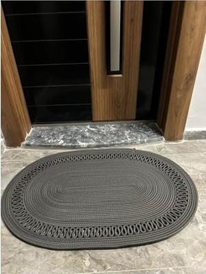 Pratik Ev Amsterdam Serisi Jüt, Desenli Kapı Önü, Paspas, Banyo Paspası, Balkon Paspası/hediyelik, Ev Eşyası Antrasit 80 x 120