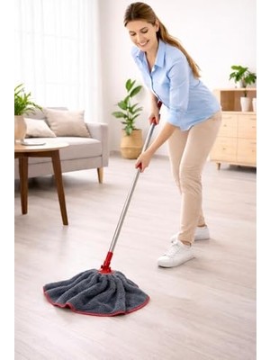 Pratik Ev Mikrofiber Havlu Mop Yedek Uç - 3'lü Mikro Fiber Yer Temizlik Paspas Seti
