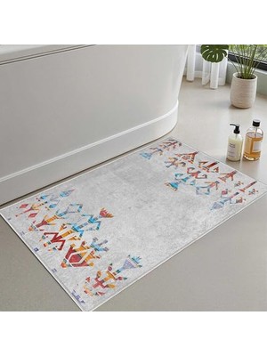 aklow akyoleticaret 2'li Set Banyo Paspası, Yumuşak Banyo Halısı, Kaymaz Dot Tabanlı, Su Emici, Makinede Yıkanabilir - 40X60-50 x 80 cm