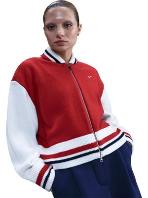 Nike Giyim Ceket W Nsw Cardıgan Street HV2494-657 Kırmızı