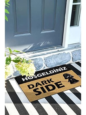 aklow akyoleticaret Dark Side Kapı Önü Paspası Dekoratif Kapı Paspası Dış Mekân Paspas Ev Içi Paspası 45X70 cm
