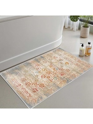 aklow akyoleticaret 2'li Set Banyo Paspası, Yumuşak Banyo Halısı, Kaymaz Dot Tabanlı, Su Emici, Makinede Yıkanabilir - 40X60-50 x 80 cm