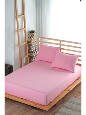 Kazan Hobi Lastikli Çarşaf TAKIMI%100 Pamuk (Yastık Kılıflı) (Pudra, 180 x 200)