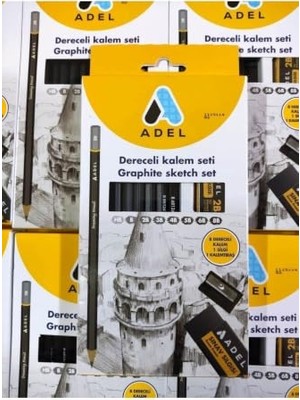 Kazan Hobi Dereceli Kalem Seti, 8'li Grafite Sketch Set (Hb-B-2b-3b-4b-5b-6b-8b)