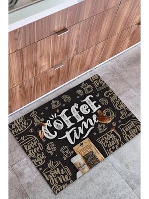 Kazan Hobi Coffee Time Iç ve Dış Mekan Dekoratif Çok Amaçlı Kapı Önü Paspası