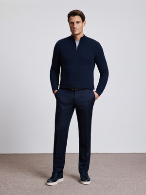 Cacharel Koyu Lacivert Slim Fit Kumaş Pantolon