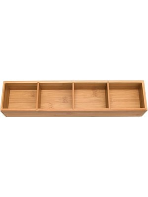 Kazan Hobi 8884 Bambu Ahşap Çıkarılabilir Bölücüler ile 4 Parçalı Çekmece Düzenleyici, 17-1/2 "x 4" x 2-1/2"