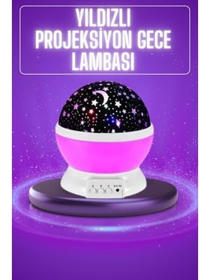 Kazan Hobi Gece Lambası, Yıldız Görünümlü Renkli Masa Lambası Gökyüzü Projeksiyon