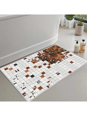 Kazan Hobi 2'li Set Banyo Paspası, Yumuşak Banyo Halısı, Kaymaz Dot Tabanlı, Su Emici, Makinede Yıkanabilir - 40X60-50 x 80 cm