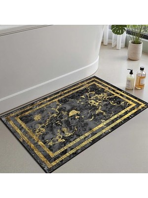 Kazan Hobi 2'li Set Banyo Paspası, Yumuşak Banyo Halısı, Kaymaz Dot Tabanlı, Su Emici, Makinede Yıkanabilir - 40X60-50 x 80 cm