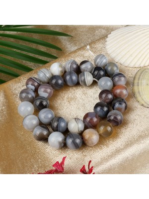 Moony Stone Bostvana Akik Doğal Taş Dizi (12 Mm)