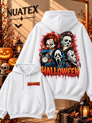 Nuatex Cadılar Bayramı Halloween 3 Iplik Şardonlu Regular Kalıp Sweatshirt Kanguru Cepli Hoodie Serisi