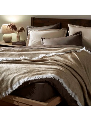 Linens Norell Tek Kişilik Bej Battaniye