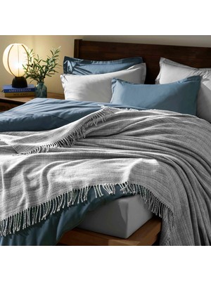 Linens Amorie Tek Kişilik Gri Battaniye