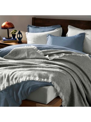 Linens Norell Çift Kişilik Gri Battaniye