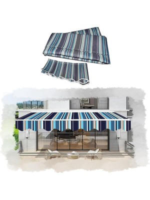 Vera Concept Store Bu Geri Çekilebilir Tente Yedek Kumaş, Veranda Çadırı Için Yedek Kumaş, Ağır Hizmet Tipi Dış Mekan Güneşlik Örtüsü, Ragg'a Dayanıklı Polyester Dış Mek