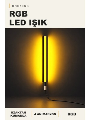 Onerous Rgb LED Işık, Uzaktan Kumandalı, 16 Renk, 4 Animasyon