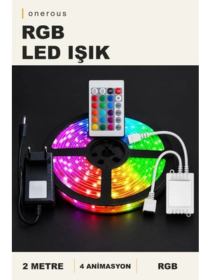 Onerous 2 M Rgb LED Işık, 16 Renk, 4 Animasyon