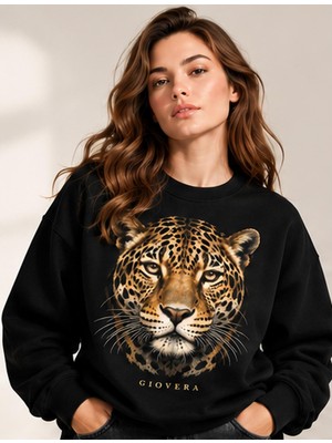 Giovera Gıovera Jaguar Premium Oversize Kadın Sweatshirt %100 Pamuk