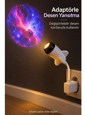 Yakup Tokatlı Moda Ytm USB Projeksiyon Lambası Ay ve Gezegen Desenli