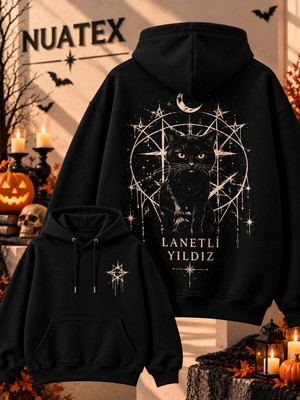 Nuatex Cadılar Bayramı Halloween 3 Iplik Şardonlu Regular Kalıp Sweatshirt Kanguru Cepli Hoodie Serisi