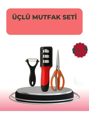 MiraLive 3 Parçalı Çok Fonksiyonlu Mutfak Makas Seti – Paslanmaz Çelik, Ergonomik Tasarım