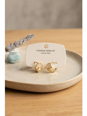 Inure Jewelry Pirinç Deniz Kabuğu Model Gold Renk Çocuk Küpe