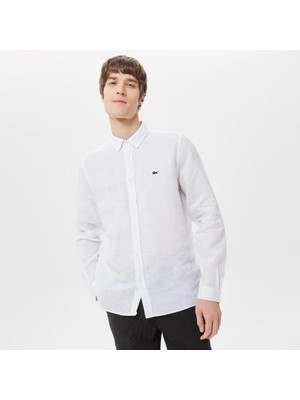 Lacoste Erkek Slim Fit Keten Gömlek