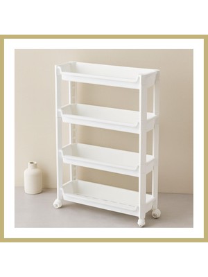 Bezos 4 Katlı Tekerlekli Sepet Organizer Raf 465X145X670MM Za