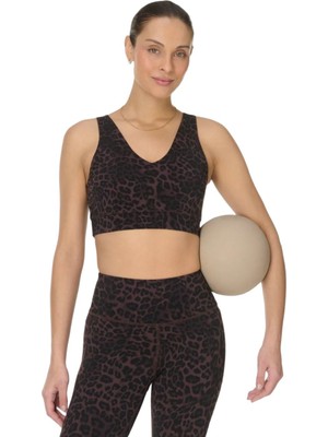 Sweaty Betty Ultimate Studio Voop Bra Kadın Kahverengi Fitness Bra