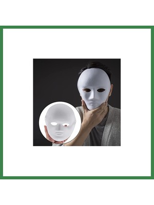 Bezos Beyaz Renk Boyanabilir Anonim Tam Yüz Cosplay Maske 24X18 cm BEZOS16