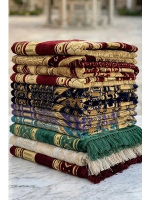 Lugmo 5 Adet Kadife Seccade Karışık Renkli (70CMX110CM 400GR) Hac ve Umre Hediyesi