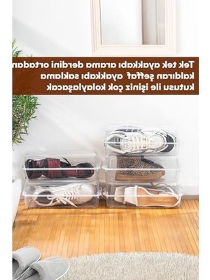 10'lu Şeffaf Ayakkabı Saklama Kutusu, Pratik Düzenleyici Set