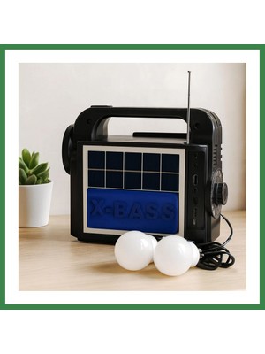 Bezos Solar 3'ü 1 Arada El Feneri Radyo Mp3 Bluetooth Powerbank BEZOS16