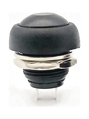 Rafta 12MM PBS-33B 2 Pin Push Buton Siyah On Off 1A 250V Mini Yuvarlak Su Geçirmez Anahtar Momentary Switch