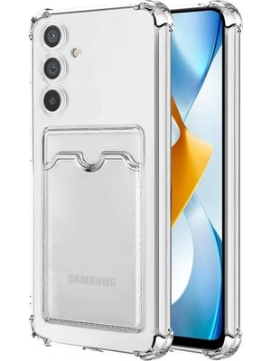 Lexroo Galaxy A37 Ile Uyumlu Yüksek Kalite Özel Kartlıklı Şeffaf Telefon Kılıfı