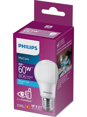 Happy Trend 60W LED Ampul, 6500K Beyaz Işık, E27 Normal Duy