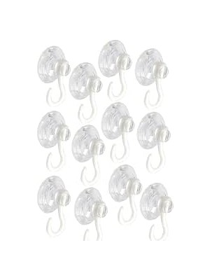 Happy Trend 3 cm 12 Adet Kancalı Cam Vantuzu Cam Askısı Pvc Vantuz Mutfak Banyo Pencere ve Kapı Camı Vantuzu