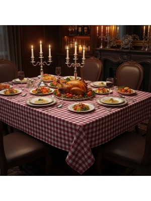 Happy Trend 150 cm | Yıkanabilir Kare Desen Sofra Örtüsü | Mutfak, Piknik ve Restoran Kullanımı Için Kare Masa Örtüsü