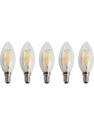 Happy Trend 8W Rustik LED Ampul 10'lu Eko Paket, CT-4217G, E27 Duy Günışığı (Sarı) Işık, Enerji Tasarruflu Dekoratif Filament Edison Ampul