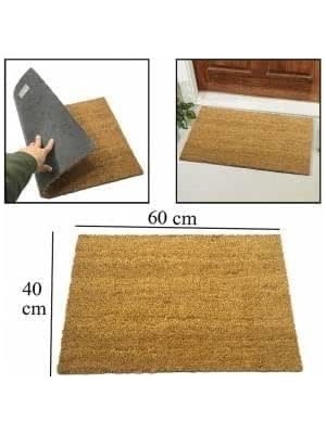 Happy Trend Kalınlıkta Pvc Tabanlı Sık Dokunmuş Koko Kıl Paspası 40X60CM Kapı Önü Paspası