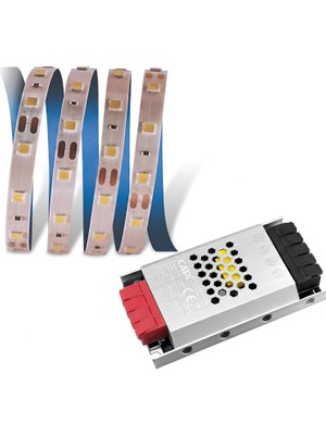 Happy Trend 5 Metre Şerit LED ve 5A 60W Slim Trafo Seti - 3000K Günışığı